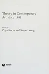 Theory in contemporary art since 1985