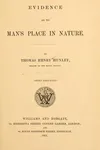 Evidence as to man's place in nature