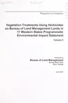 Programmatic environmental impact statement vegetation treatments using herbicides on Bureau of Land Management lands in 17 western states