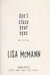 Don't close your eyes