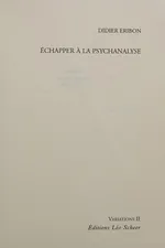 Capa de Echapper à la psychanalyse