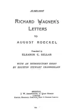 Capa de Richard Wagner's letters to August Roeckel
