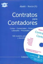 Capa de CONTRATOS PARA CONTADORES. Civiles, comerciales, financieros, laborales, procesales, rurales. Incluye CD-ROM