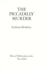 Cover of The Piccadilly Murder