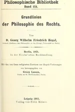 Capa de Grundlinien der Philosophie des Rechts