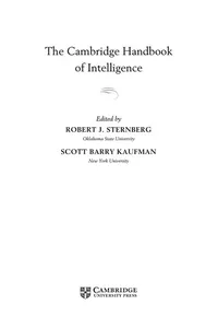 The Cambridge Handbook of Intelligence