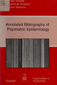 Annotated bibliography of psychiatric epidemiology