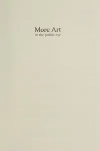 Cover of More art in the public eye
