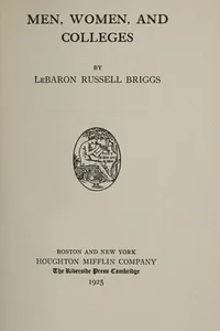 Cover of Men, women, and colleges