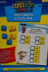 Reading rods word families activity book