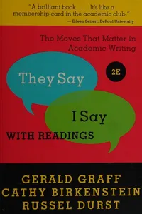 "They say/I say" with readings--second edition