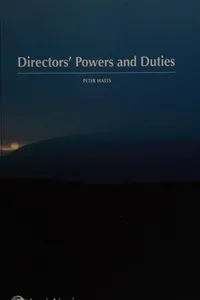 Cover of Directors' powers and duties by Peter Watts