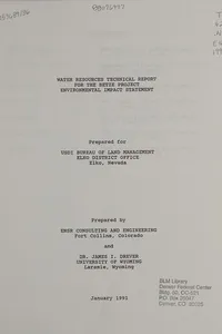 Water resources technical report for the Betze Project