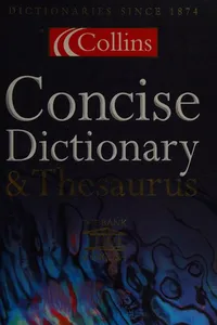 Collins concise dictionary & thesaurus