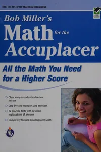 Cover of Bob Miller's math for the Accuplacer