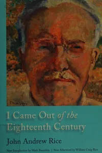 I came out of the eighteenth century