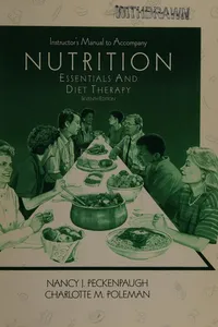 Instructor's manual to accompany Nutrition essentials and diet therapy, seventh edition