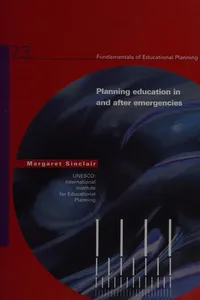 Planning education in and after emergencies