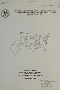 The role of the nonfuel minerals in the Nevada state economy and the counties of Elko, Eureka, Lander, Nye, and White Pine