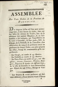 Assemble e des trois ordres de la province de Dauphine .