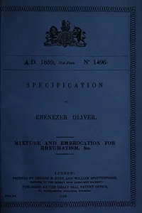 Specification of Ebenezer Oliver