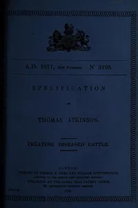 Specification of Thomas Atkinson