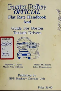 Boston police official flat rate handbook and guide for Boston taxicab drivers