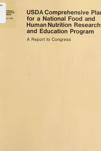 Cover of USDA comprehensive plan for a National Food and Human Nutrition Research and Education Program