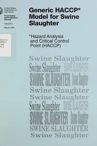 Cover of Generic HACCP model for swine slaughter