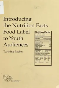 Cover of Introducing the nutrition facts food label to youth audiences