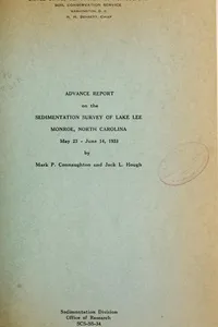 Advance report on the sedimentation survey of Lake Lee, Monroe, North Carolina