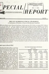 The city of Boston's fiscal 1996 budget