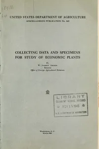 Collecting data and specimens for study of economic plants