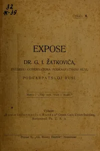 Expose Dr. G. I. Žatkoviča