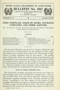 Farm mortgage loans by banks, insurance companies, and other agencies