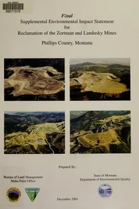 Final supplemental environmental impact statement for reclamation of the Zortman and Landusky mines, Phillips County, Montana