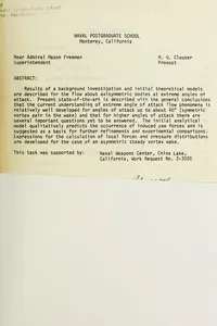 Flow studies of axisymmetric bodies at extreme angles of attack