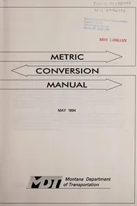 Metric conversion manual