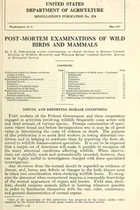 Post-mortem examinations of wild birds and mammals