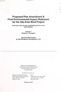 Proposed plan amendment & final environmental impact statement for the Alta East Wind Project