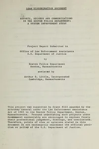 Reports, records and communications in the Boston police department