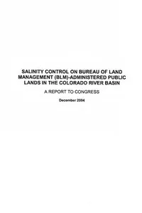 Salinity control on BLM-administered public lands in the Colorado River basin