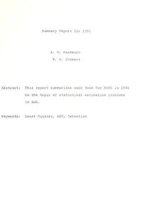 Summary report for 1981