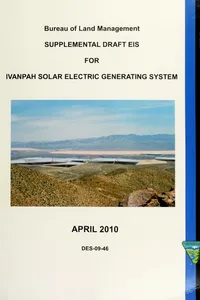 Supplemental draft EIS for Ivanpah Solar Electric Generating System