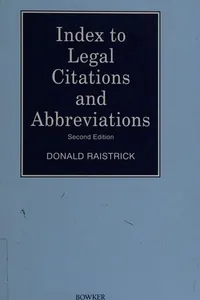 Index to legal citations and abbreviations