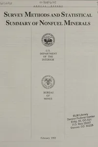 Survey methods and statistical summary of nonfuel minerals