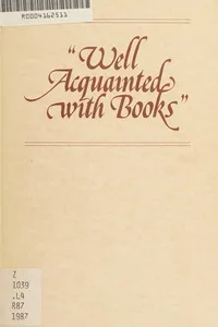 "Well acquainted with books"