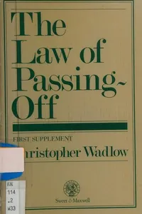 The law of passing-off