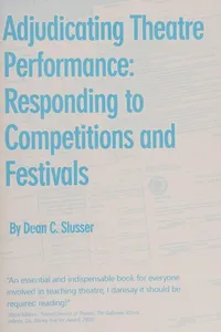 Adjudicating theatre performance