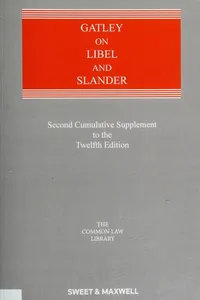 Gatley on libel and slander